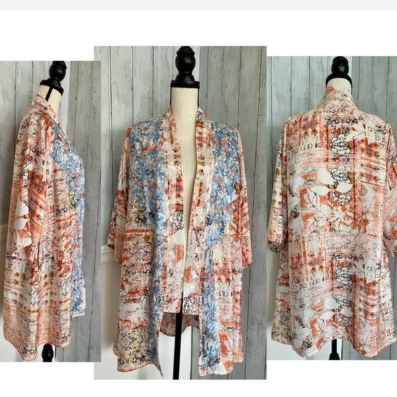 New Karyn Seo Silk Blend Open Front Kimono Jacket - Picture 15 of 15